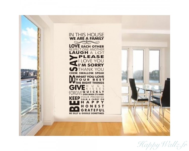 Cite les autocollants de la famille dans cette maison nous sommes une famille